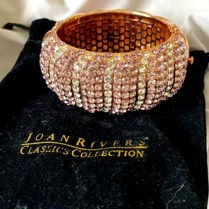 Pink and White Crystal Joan Rivers Bracelet with RoseGold Detail